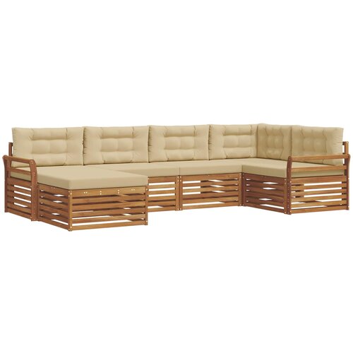  Set vanjskih sofa 6 kom. Prirodna i bež 329 x 170,5 x 73 cm Slike