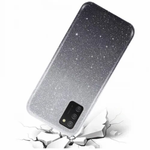 Onasi Silikonski ovitek z ble&amp;scaron;čicami Bling 2v1 za Samsung Galaxy A13 LTE A135 - srebrno siv Slike