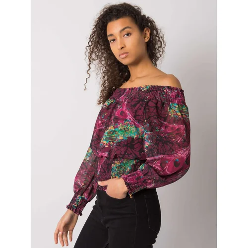 Fashion Hunters Cornwall pattern purple Spanish blouse