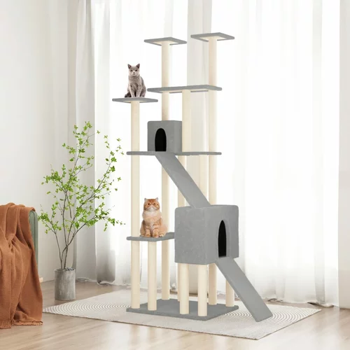 vidaXL Penjalica za mačke sa stupovima za grebanje svjetlosiva 190 cm