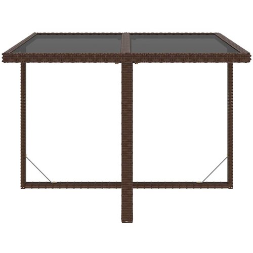  5-dijelni vrtni blagovaonski set s jastucima poliratan smeđi Smeđa 109 cm table length Slike