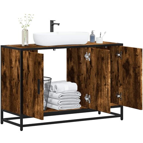 vidaXL Kupaonski ormarić za umivaonik boja hrasta 90x33x60 cm drveni Cijene