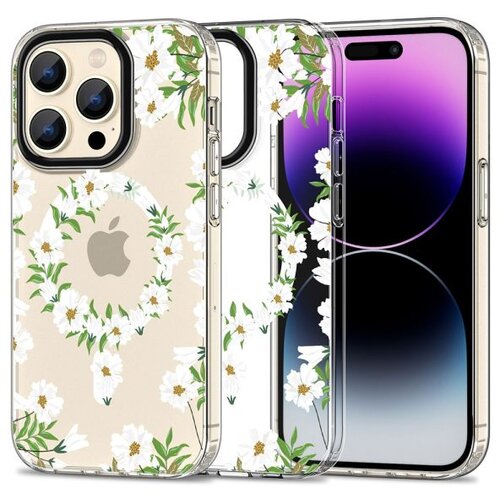  TECH-PROTECT MAGMOOD MAGSAFE maska za IPHONE 15 PRO WHITE DAISY Slike