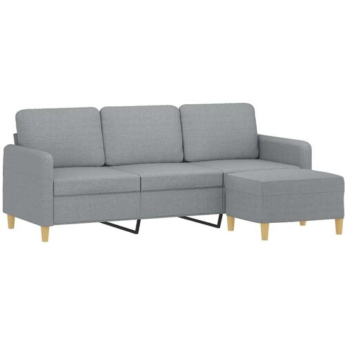  Trosjed s tabureom svjetlosivi 180 cm od tkanine Slike