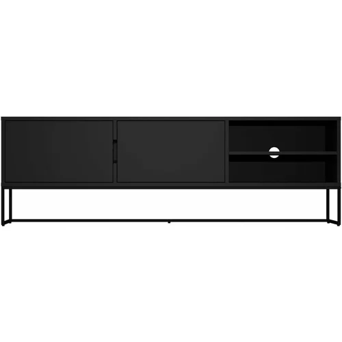Tenzo Črna TV omarica s kovinskimi nogami Lipp, širina 176 cm