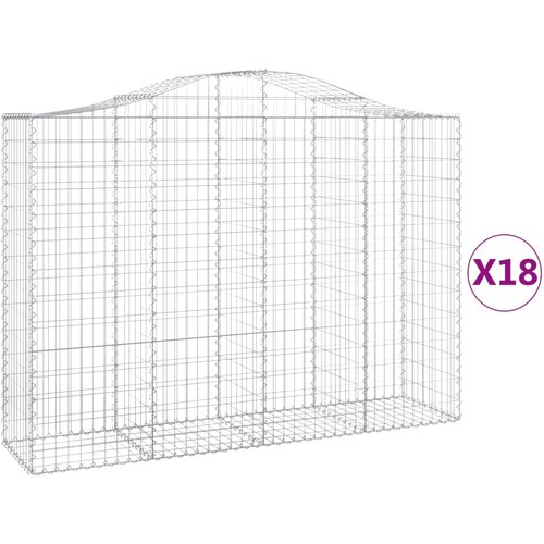 Lučne gabionske ko&amp;scaron;are 18kom 200x50x140/160cm pocinčano željezo Slike