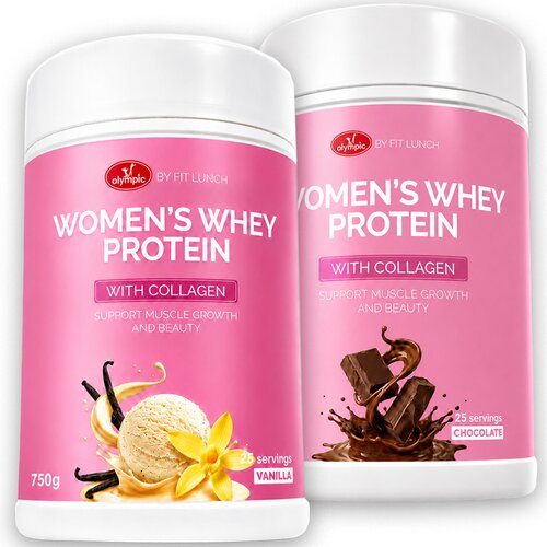 Olympic Woman's Whey Protein sa kolagenom, Vanila i Čokolada, 750 g, 2 komada Cene