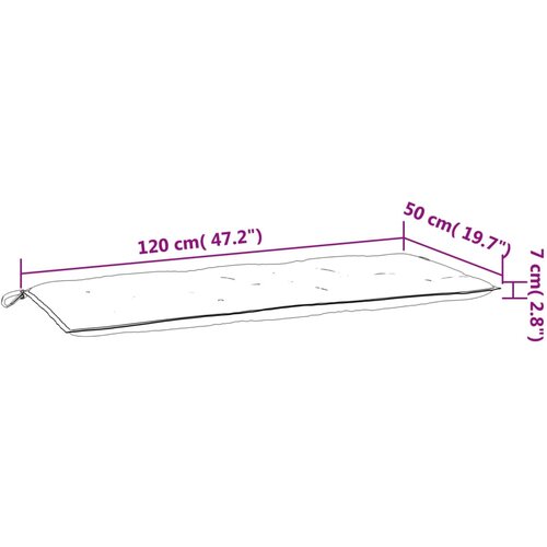  Jastuk za vrtnu klupu pro&amp;scaron;arano smeđesivi 120x50x7cm od tkanine Slike