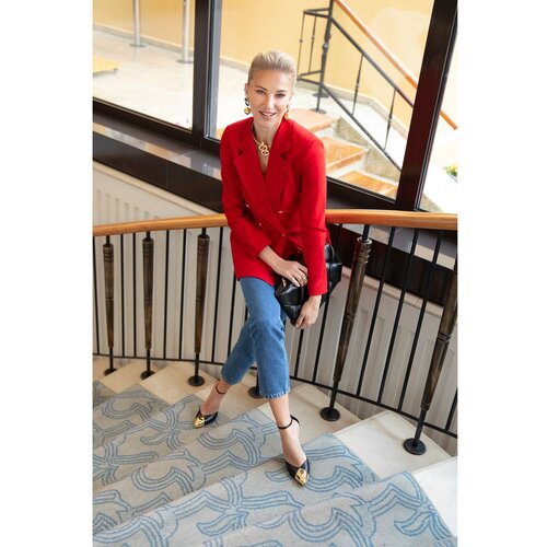 Trendyol Red Button Detailed Oversize Blazer Jacket Cene