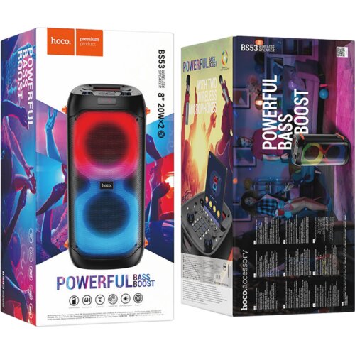 Hoco. Zvučnik bežični sa mikrofonom, Bluetooth, 2200 mAh - BS53 Manhattan Slike