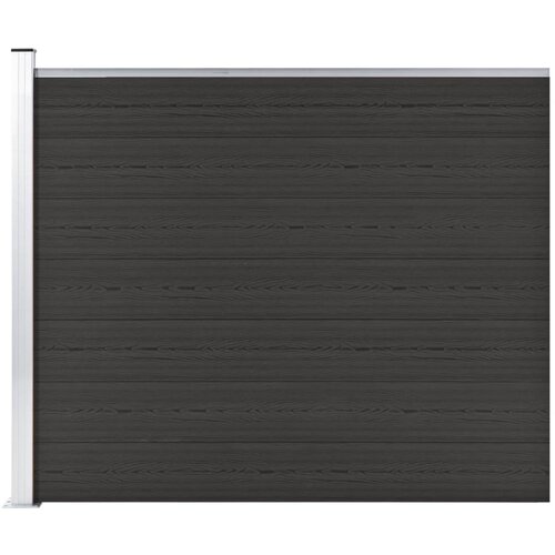 vidaXL ograjni panel wpc 175x146 cm črn Cene