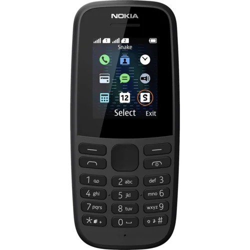 Nokia Telefon mobilni , 1.77″ zaslon, Single SIM, FM radio – 105 SS Black EU