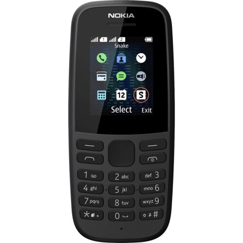Nokia Telefon mobilni , 1.77&amp;Prime; zaslon, Single SIM, FM radio &amp;ndash; 105 SS Black EU Slike
