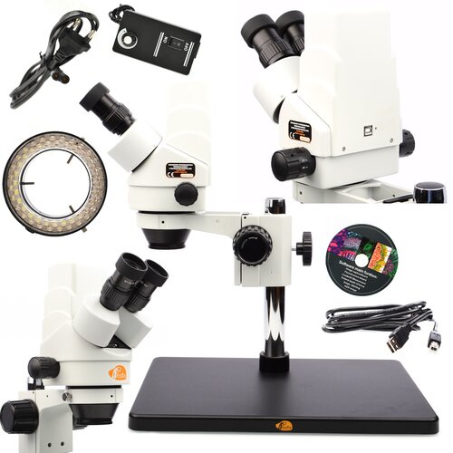 Rosfix stereoskopski trinokularni mikroskop z vgrajeno kamero usb pluto pro MSPP-T-BB1-KU + ov nastavljiv 56XLED mikroskopski osvetljevalec, (22084121) Cene