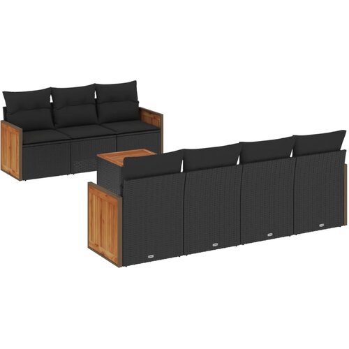 vidaXL 8-dijelni set vrtnih sofa od poliratana s jastucima crni Cijene