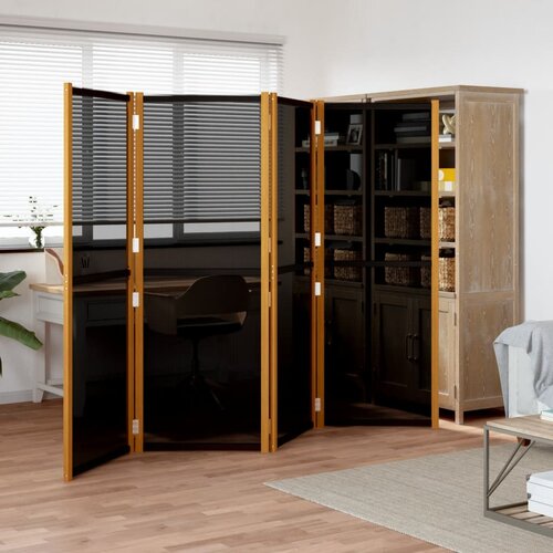 VidaXL Sobna pregrada s 4 panela crna 280 x 180 cm Slike