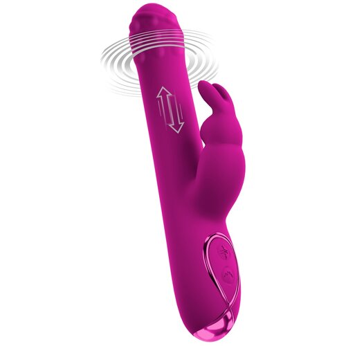 Sweet Smile Rabbit Vibrator with Rotation &amp;amp; Thrust Function Pink Slike