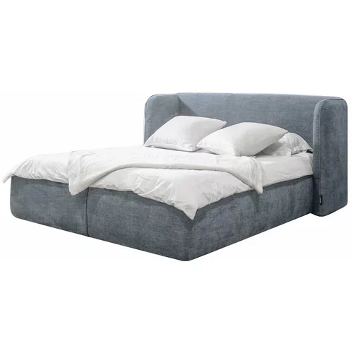Bobochic Paris Svijetlo sivi tapecirani bračni krevet s prostorom za pohranu s podnicom 180x200 cm Louise -