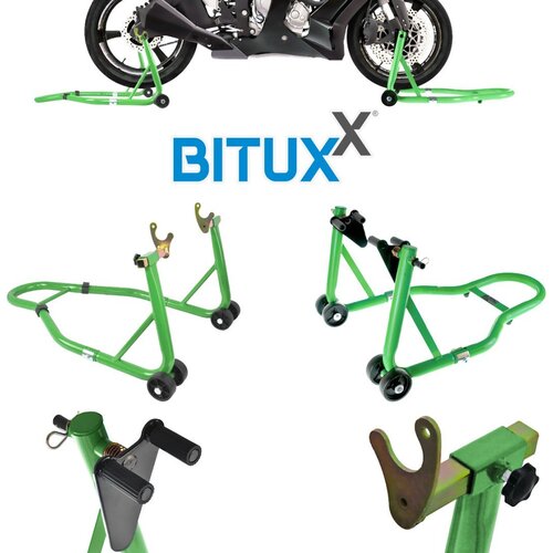 Shumee Komplet sprednjih in zadnjih stojal za motor, zelena Bituxx dvigala, (21226954) Cene