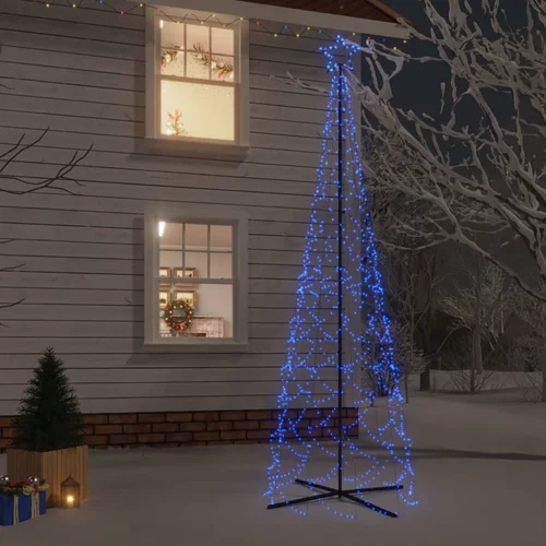 vidaXL Stožasto božićno drvce plavo 500 LED žarulja 100 x 300 cm