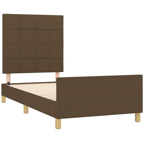  Okvir za krevet bez madraca tamnosmeđi 80x200 cm od tkanine Slike