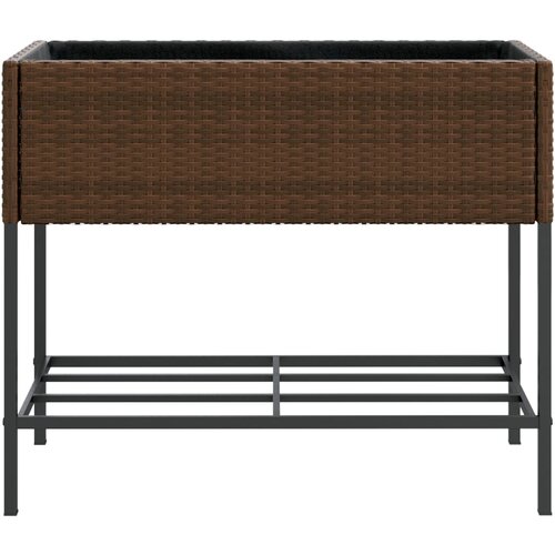  Vrtne sadilice s policom 2 kom smeđe 90 x 40 x 75 cm poliratan Slike