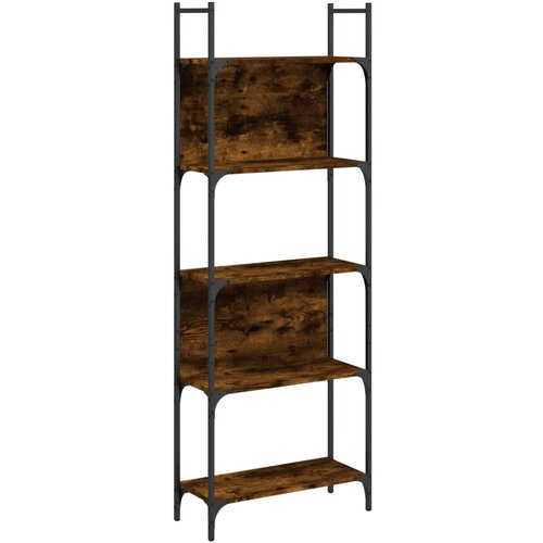 Maison Chic Knjižna omara - Knjižna polica - Knjižni regal 5-nadstropna dimljeni hrast 60,5x24x166,5 cm, (21723141) Cene