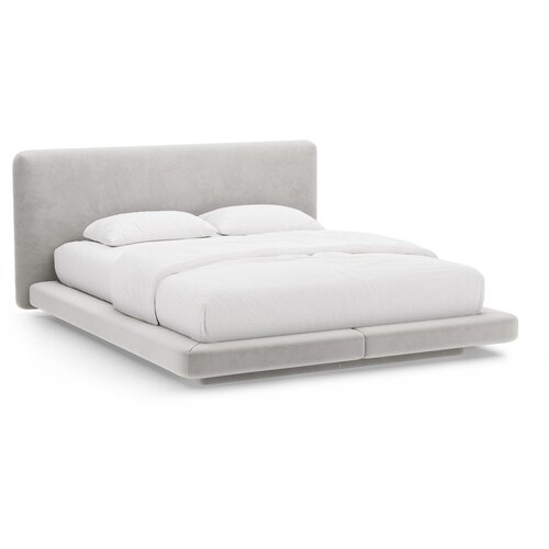 Micadoni Svijetlo sivi tapecirani bračni krevet 160x200 cm Linea &ndash; Cijene