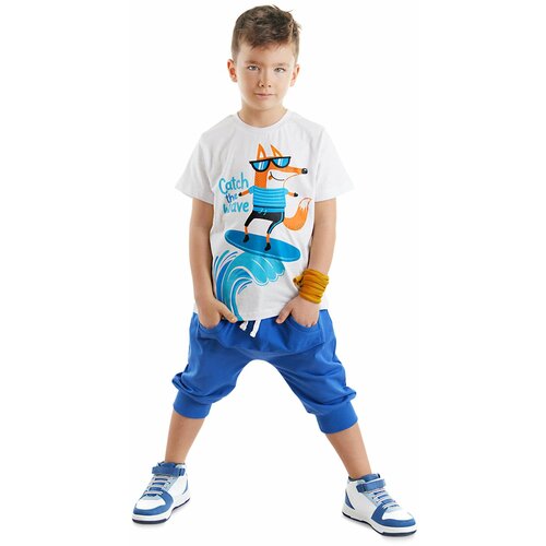 Denokids Surf Fox Boys T-shirt Capri Shorts Set Cene