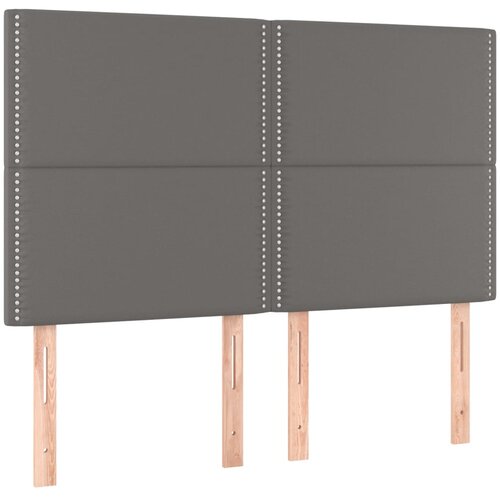 Maison Chic Posteljno vzglavje - Vzglavna omarica 4 kosa sivi 72x5x78/88 cm umetno usnje, (22078382) Cene