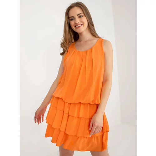 Fashion Hunters Orange dress with ruffles OCH BELLA