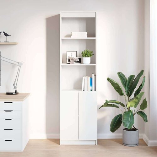 VidaXL Visoka komoda bijela 50x35x180 cm od konstruiranog drva Slike