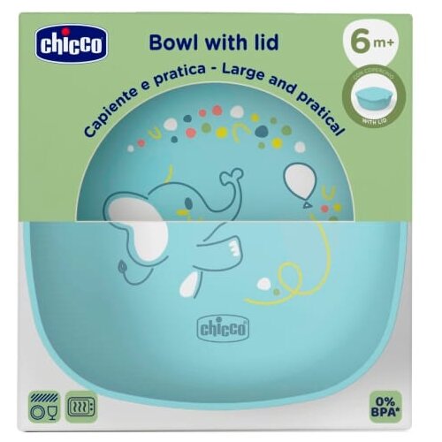Chicco Zdjelica s poklopcem, 6m+, Plavi Slike