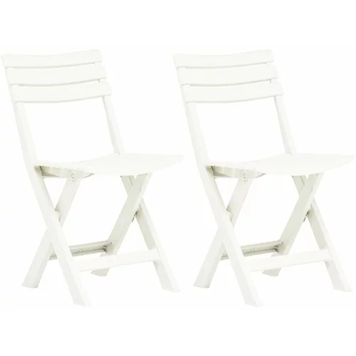  Zložljiv vrtni stol 2 kosa plastika bele barve, (20592326)