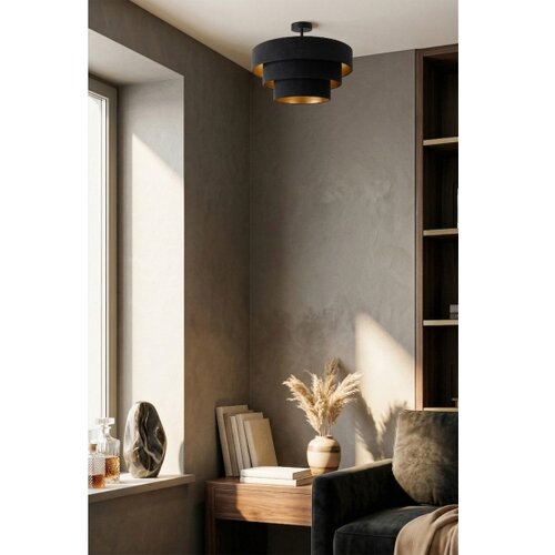 Brilagi plafonski luster luneta 1xE27/60W/230V prečnik 40 cm crna/zlatna Slike
