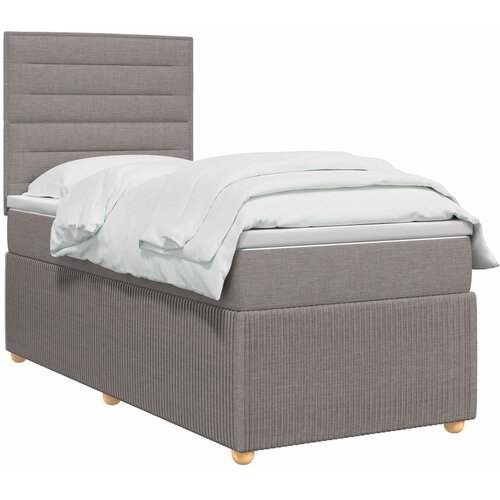  Boxspring krevet s madracem Sivosmeđa 100 x 200 cm Tkanina Slike