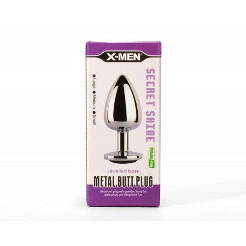 X-Men Metal Butt Plug Black L XMEN000141 Slike