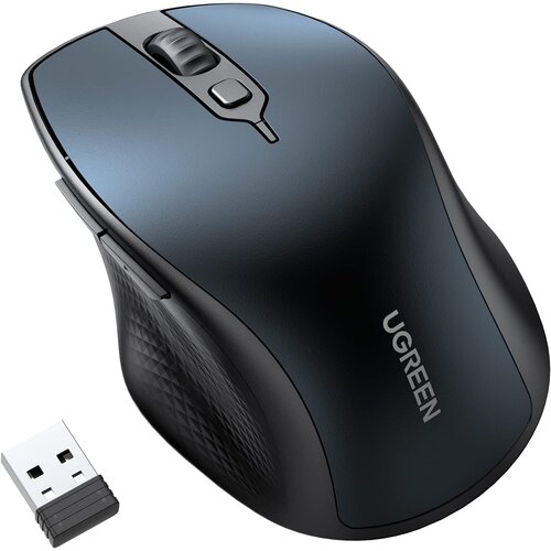  Brezžična mi&amp;scaron;ka UGREEN Bluetooth 5.0 in 2,4 Ghz z USB sprejemnikom s 5 gumbi za MacBook, PC, namizni računalnik, Chromebook Slike
