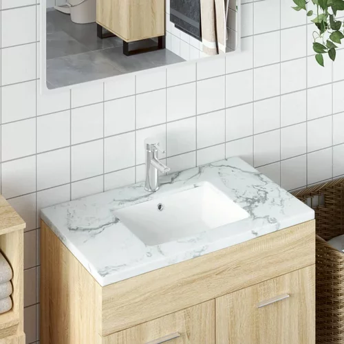 vidaXL Kupaonski umivaonik bijeli 46 5x35x18 cm pravokutni keramički