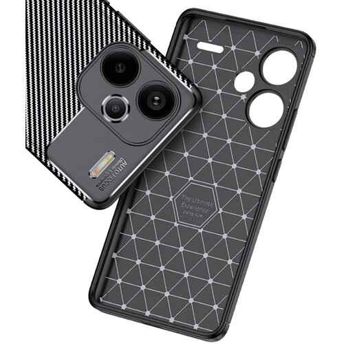 Techsuit CarbonFiber maska za Xiaomi Redmi Note 13 Pro+ 5G &amp;ndash; crna Slike