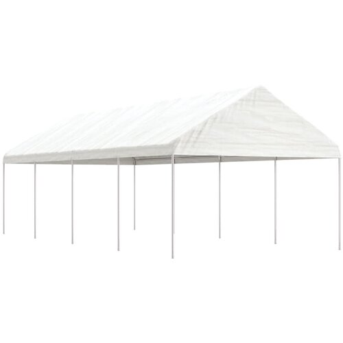 vidaXL Paviljon s streho bel 8,92x4,08x3,22 m polietilen Cene