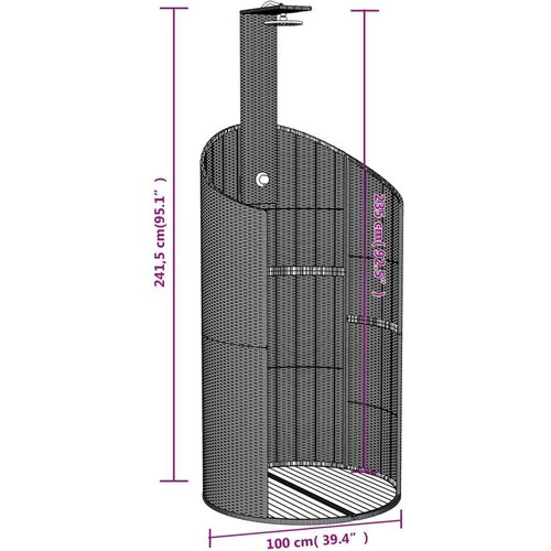 VidaXL vanjski tu&amp;scaron; sivi 100x100x241 5 cm poliratana i bagremovog drva Slike