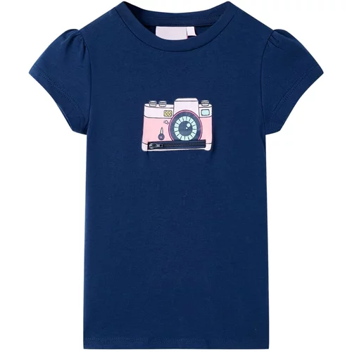 vidaXL Otroška majica s kratkimi rokavi mornarsko modra 104