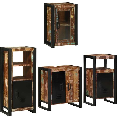 VidaXL Set namje&amp;scaron;taja za kupaonicu Zidne 4 pcs Čvrsto reciklirano drvo Slike