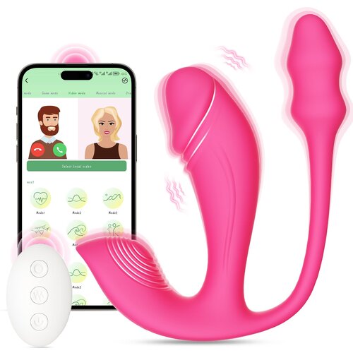 SuperLove Triple Stimulation Wearable Panty Vibrator with Remote Pink Slike