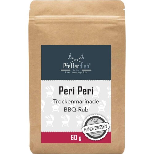 Pfefferdieb Peri Peri - Premium začimba za žar, suha marinada, BBQ Rub - 60 g Slike