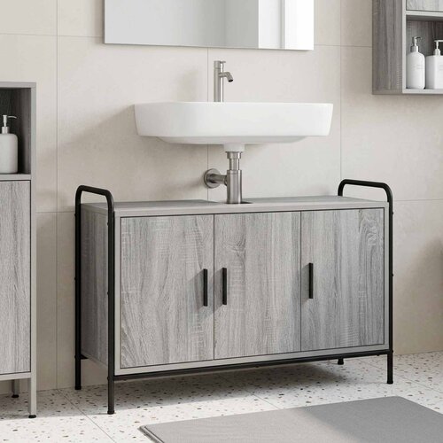  Kupaonski ormar Siva Sonoma 95 x 34 x 61 cm Konstruirano drvo Cijene