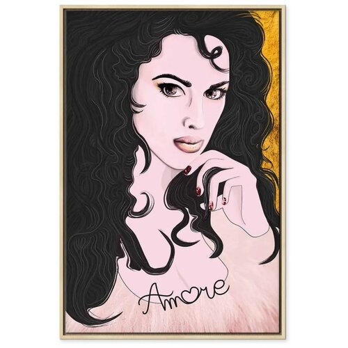  Slika - Amore Mio (1 Part) Vertical 40x60 U prirodnom drvenom okviru Slike