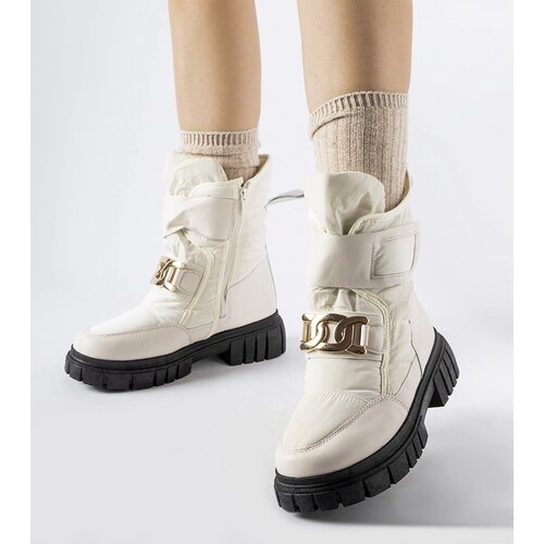 Gemre Beige snow boots with decorative buckle Athos Cene