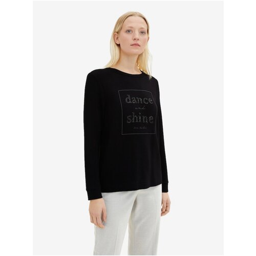 Tom Tailor Black Women&amp;#039;s Sweatshirt with Decorative Stones - Women Slike
